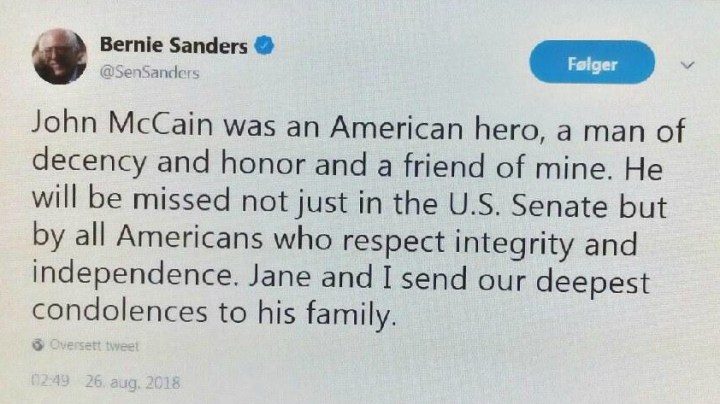 Sanders tweet