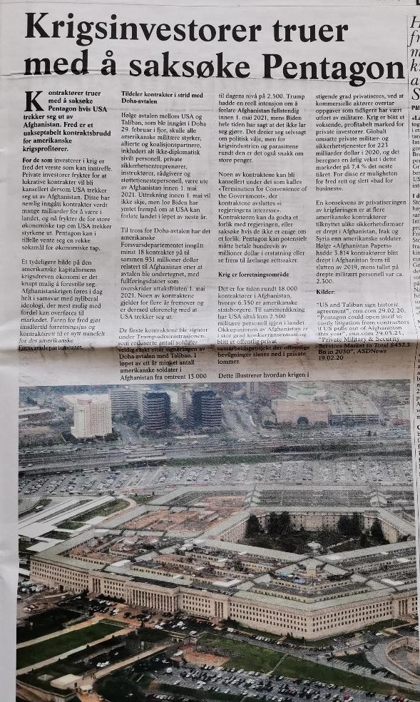 krigsinvestorer Friheten